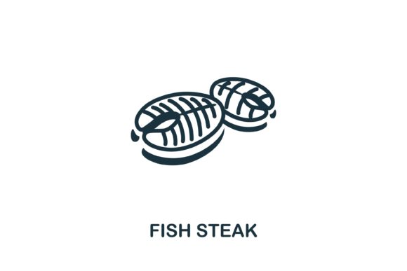 Fish Steak Icon: Creative Design for Versatile Use