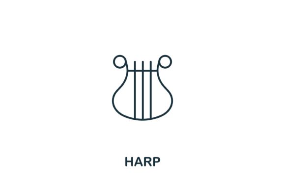 Harp Icon for Modern Design Projects